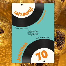 Invitación Fun Retro 70th Birthday 70s Music Vinyl Record