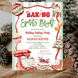 Invitación Fun Retro Christmas Baking Spirits Bright