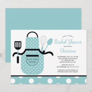 Invitación Fun Retro Turquoise Kitchen Bridal Shower