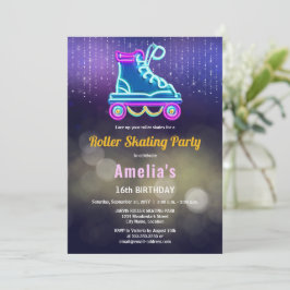 Invitación Fun Roller Patinaje Fiesta de cumpleaños