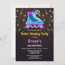 Invitación Fun Roller Patinaje Fiesta de cumpleaños