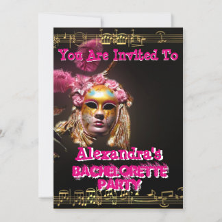 Invitación Fun rosado disfraz chica de soltería