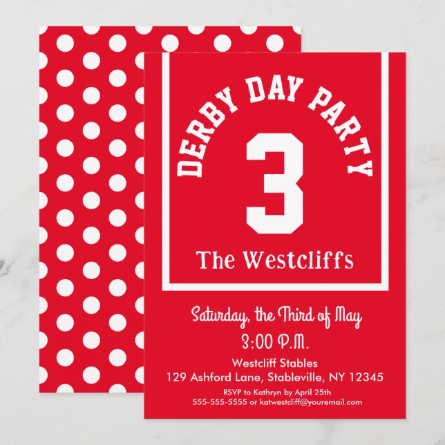 Invitación Fun Saddlecloth Derby Puntos Fiestas de la carrera (Anverso / Reverso)