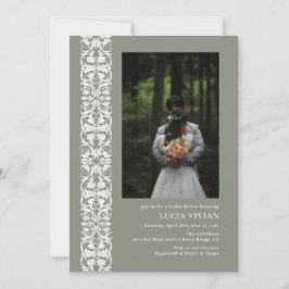 Invitación Fun Sage Green Photo Minimalista Shower