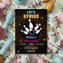 Fun Strike cool deportes azules Bowling 10 cumplea