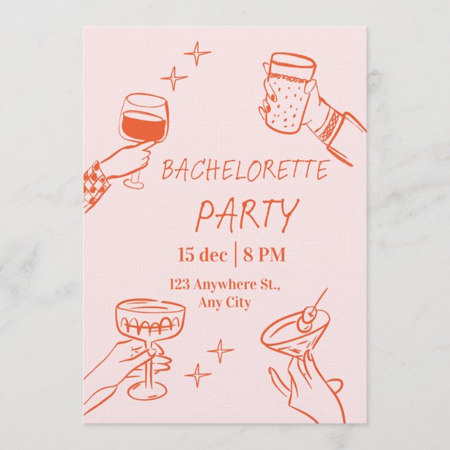 Invitación Fun & Stylish Bachelorette Weekend Invitation (Anverso)