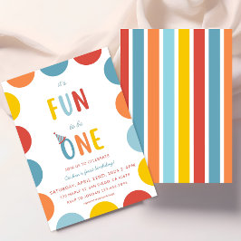 Invitación Fun To Be One First Birthday Party Invitation