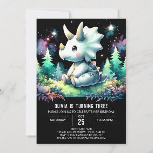 Invitación Fun Triceratops encantado