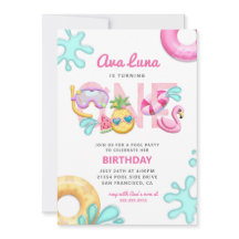 Fun Tropical Summer Beach Chica Primer cumpleaños