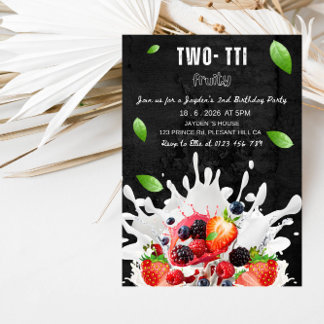 Invitación Fun Tropical Tutti Frutti Two Birthday Party