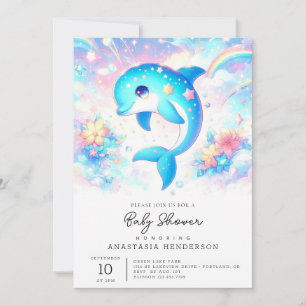 Invitación Fun Under Sea Dolphin Baby Shower