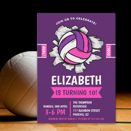 Invitación Fun Volleyball Girl Birthday