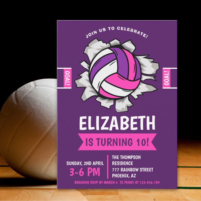 Invitación Fun Volleyball Girl Birthday (Subido por el creador)