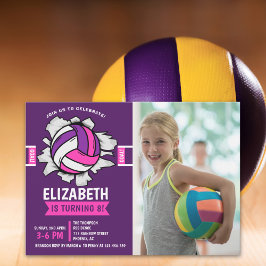 Invitación Fun Volleyball Girl Birthday