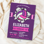 Invitación Fun Volleyball Girl Birthday<br><div class="desc">Have fun with our volleyball themed birthday design! Perfect for your little athlete, this vibrant invitation features a lively illustration of a volleyball, setting the stage for an exciting celebration. Ideal for boys and girls who love to play, this design promises a party full of energy, fun and lots of...</div>