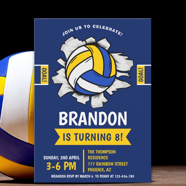 Invitación Fun Volleyball Kids Birthday (Subido por el creador)