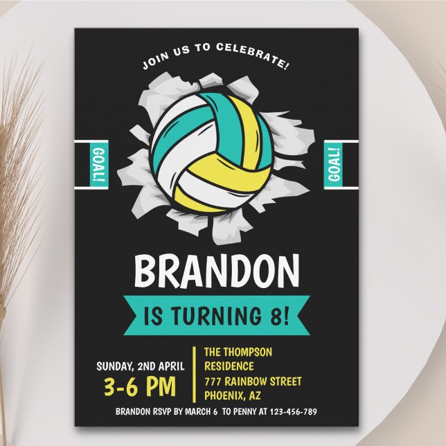 Invitación Fun Volleyball Kids Birthday (Subido por el creador)