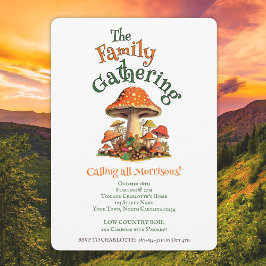 Invitación Fun Watercolor Mushrooms Retro Family Reunion