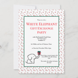 Invitación Fun White Elephant Gift Exchange Cute Party