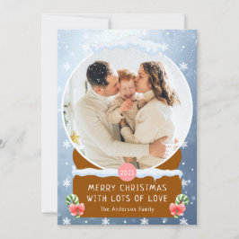 Invitación Fun Winter Merry Christmas Snow Globe Photo Card