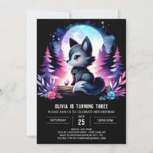 Invitación Fun Wolf Enchanted Cumpleaños