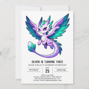 Invitación Fun Woodland Dragon Birthday