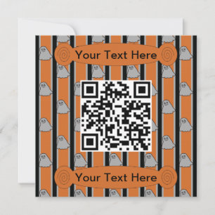 Invitación Fun y Fancy Halloween Ghost QR Code