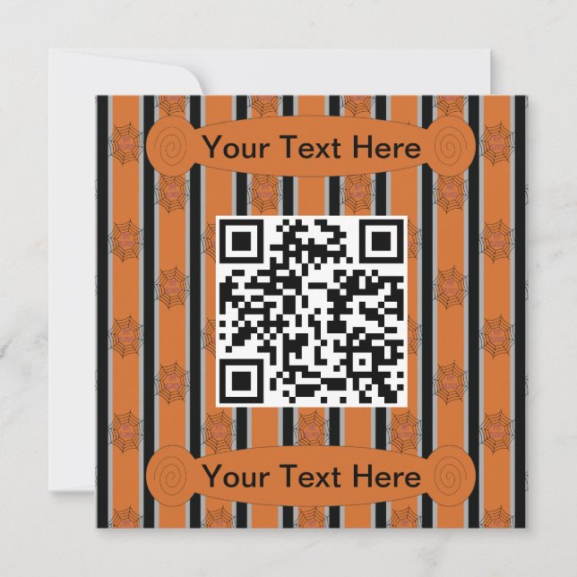 Invitación Fun y Fancy Halloween Spider Web QR Code (Anverso)