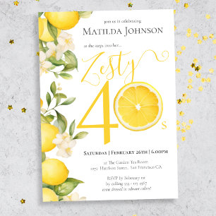 Invitación Fun Zesty Lemon 40th Birthday Fiesta