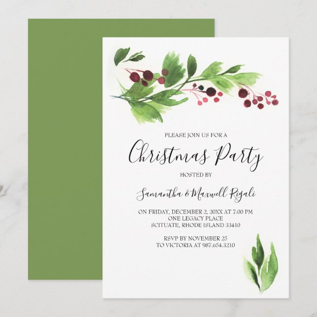 Invitación Función navidades Invitan a las Berries y la veget (Anverso / Reverso)