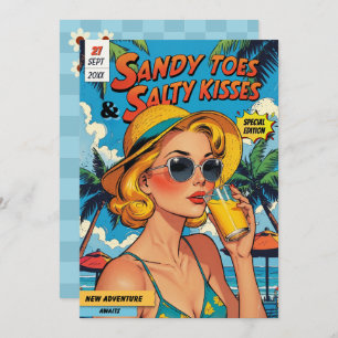 Invitación Funda de historietas retro Brunch tropical de novi