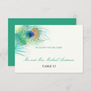 Invitación Funda de pavo real verde azulada   Asientos