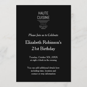 Invitación Fundadosa Haute Cuisine francesa Chef