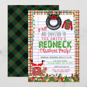 Invitación Fundadosamente suéter Navidades de Redneck Fiesta