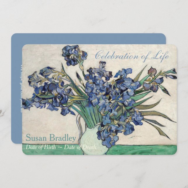 Invitación fúnebre de la celebración de Van Gogh d (Anverso / Reverso)