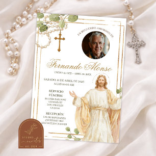 Invitación Funeral Católica Rosario Verde Sabio Je