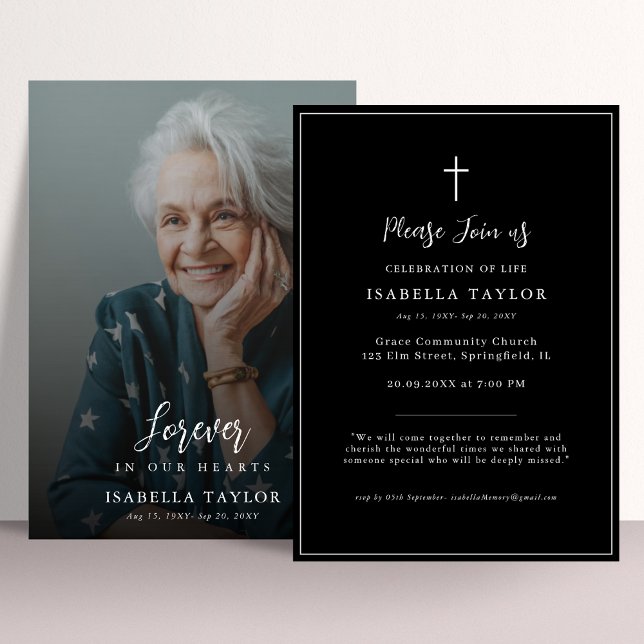 Invitación Funeral Católico | Foto religiosa conmemorativa (Subido por el creador)