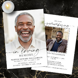 Invitación Funeral Celebration of Life Photo In Loving Memory