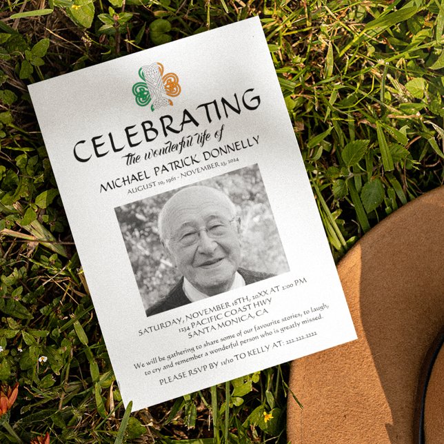 Invitación Funeral celta | Celebración de la foto de la vida (Subido por el creador)