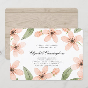 Invitación Funeral conmemorativo acuarela Floral y follaje