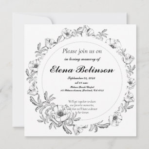 Invitación Funeral conmemorativo de la elegante celebración d