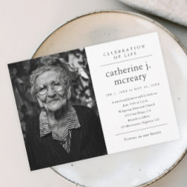 Invitación Funeral conmemorativo de la fotografía por tipogra