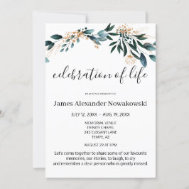 Invitación Funeral de la elegante y sabrosa celebración de la