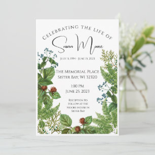 Invitación Funeral de la foto verde