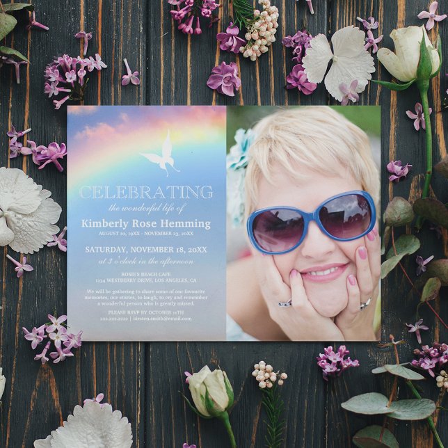 Invitación Funeral de Rainbow | Celebración de la foto de la  (Subido por el creador)