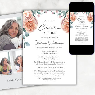 Invitación Funeral de Rosas de la Fotos de la Vida