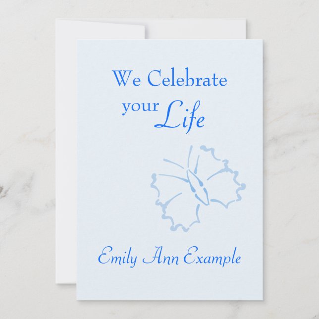 Invitación Funeral de Wake / (Living) de personalizable — Mar (Anverso)