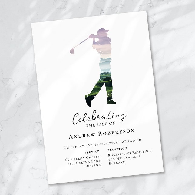 Invitación Funeral del Campo de Golf Golfer (Subido por el creador)