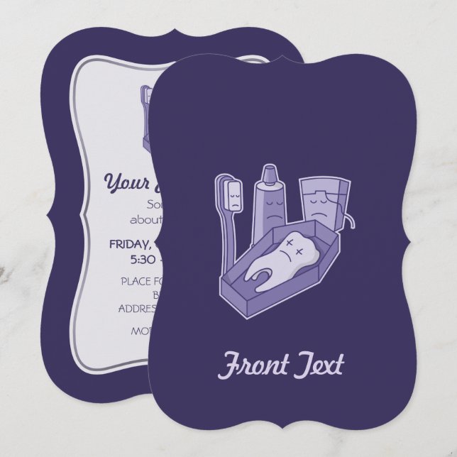 Invitación Funeral dental (Anverso / Reverso)