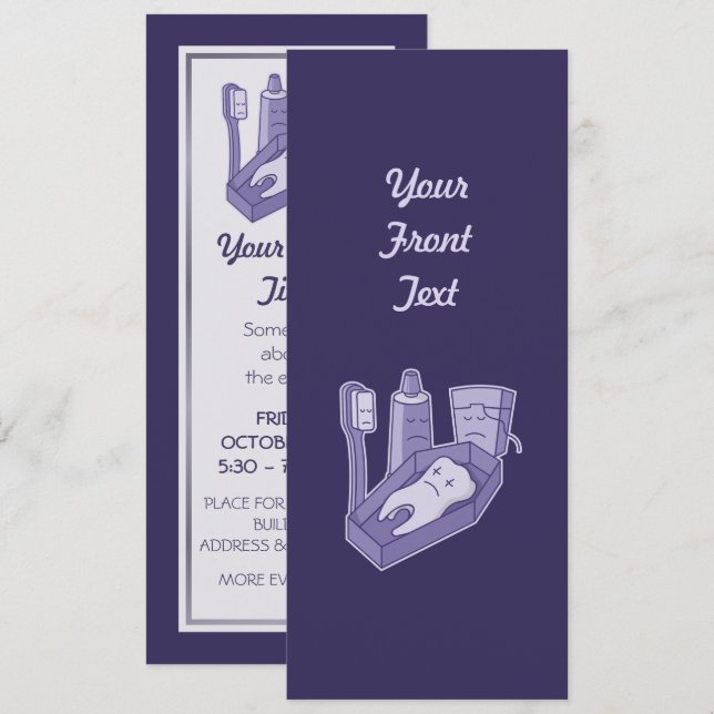 Invitación Funeral dental (Anverso / Reverso)